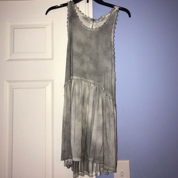 Flowy gray dress with gold zipper! - Picture 1 of 3
